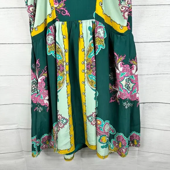 Moon Collection Womens size Large Paisley Print Sleeveless Dress - Picture 6 of 9